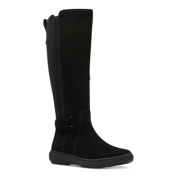 NWT COLLECTION BY CLARKS Womens Black Button Caroline Platform Riding Boot 9 M - Picture 1 of 5